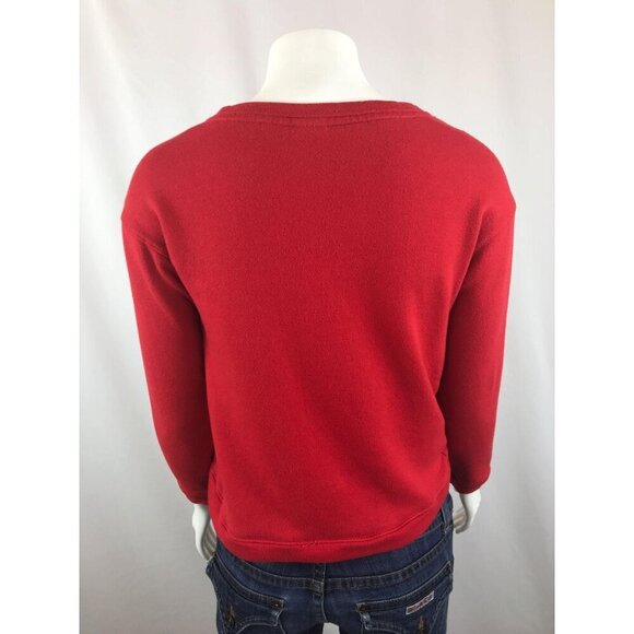 Disney Sweatshirt Womens Juniors Small Cropped Snacks Red - Picture 4 of 9